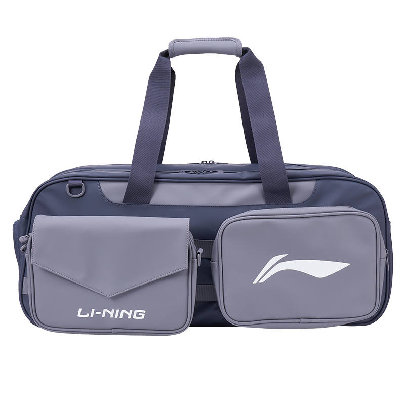 Li-Ning Li Ning Pu Badminton Racket Bag Handbag Large Unisex Gray White