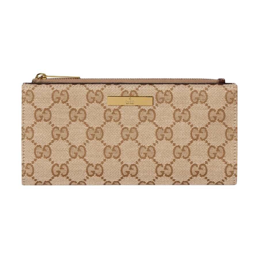 GUCCI GG Canvas Wallet Women's Umber