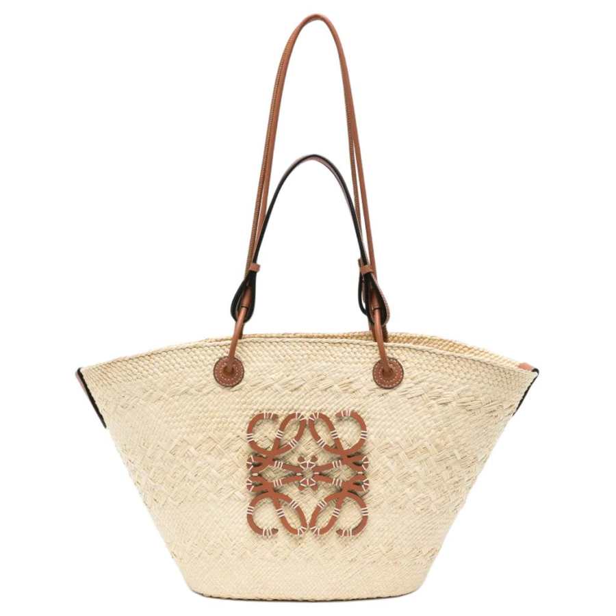 LOEWE Anagram Erika Palm Leaf Shoulder Bag Medium Women's Beige