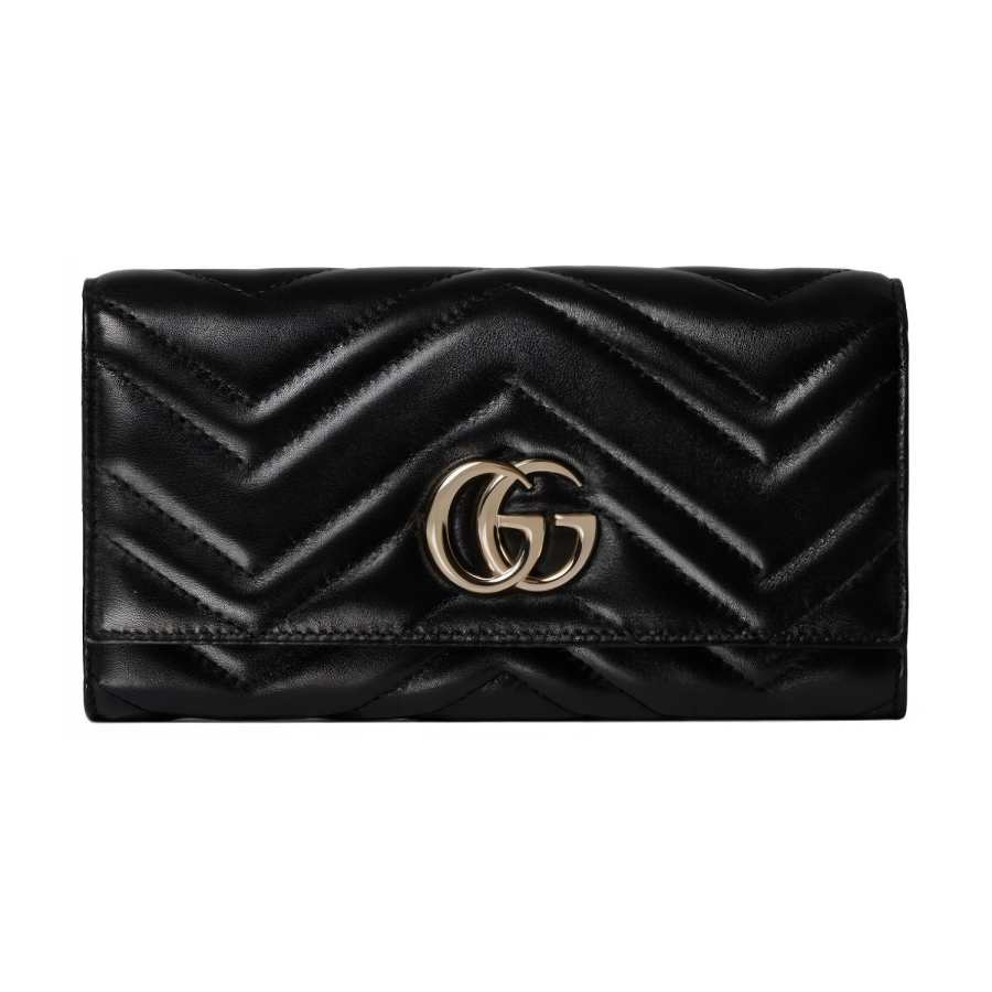 GUCCI GG Marmont Sheepskin Wallet Women's Black