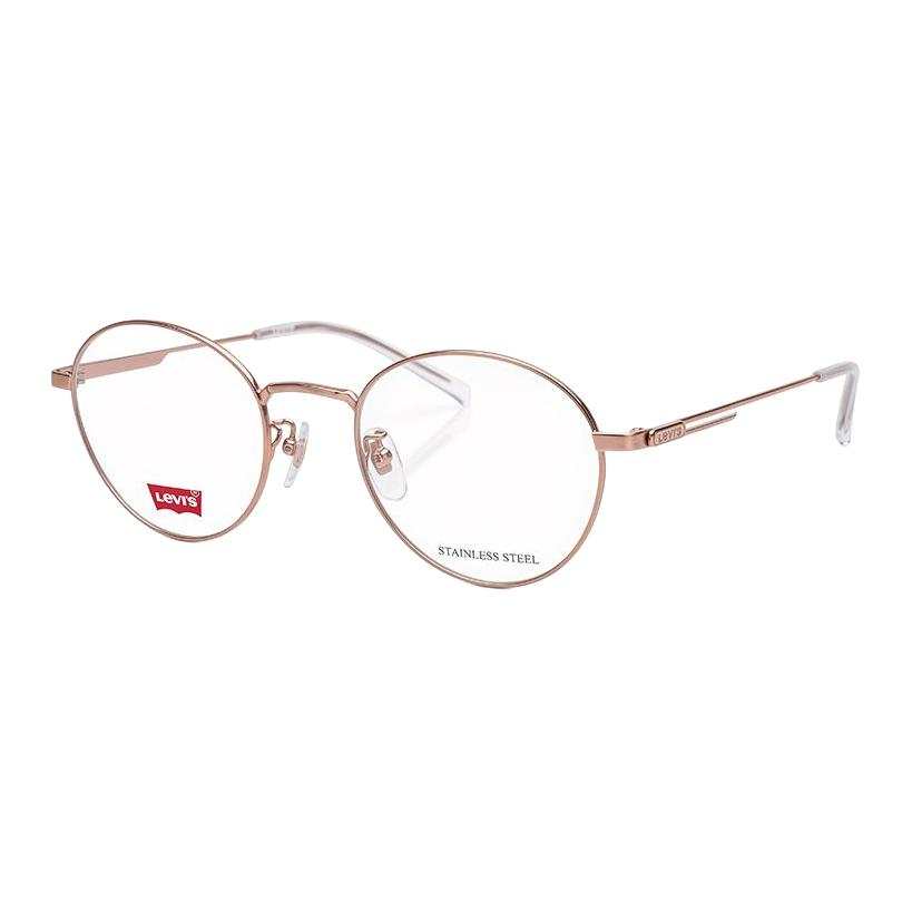 Levis Levis Metal Frame Irregular Shape Prescription Glasses Unisex Rose Gold