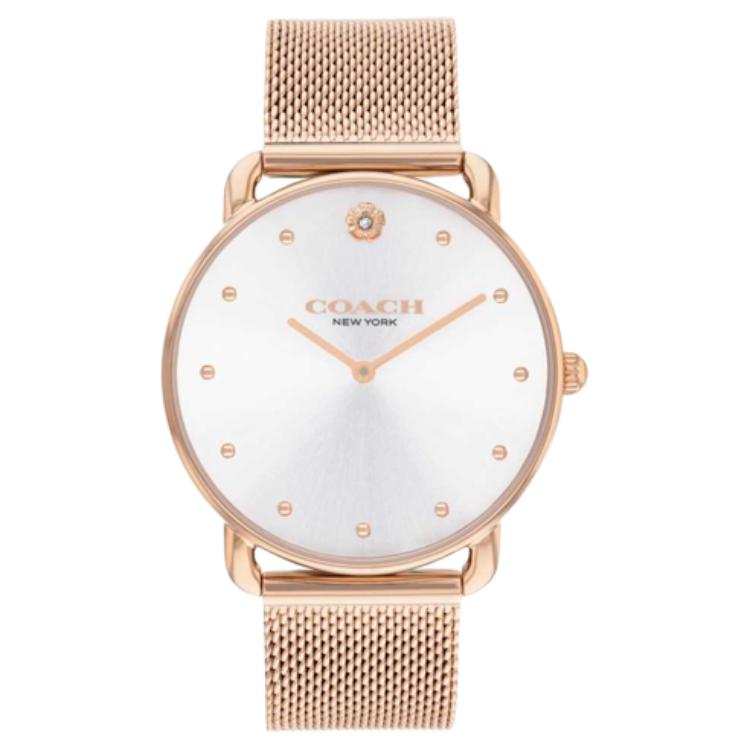 COACH Elliot Wrist Watches Quartz Movement Steel Strap 28mm White Dial Women's Watch Splash Resistant