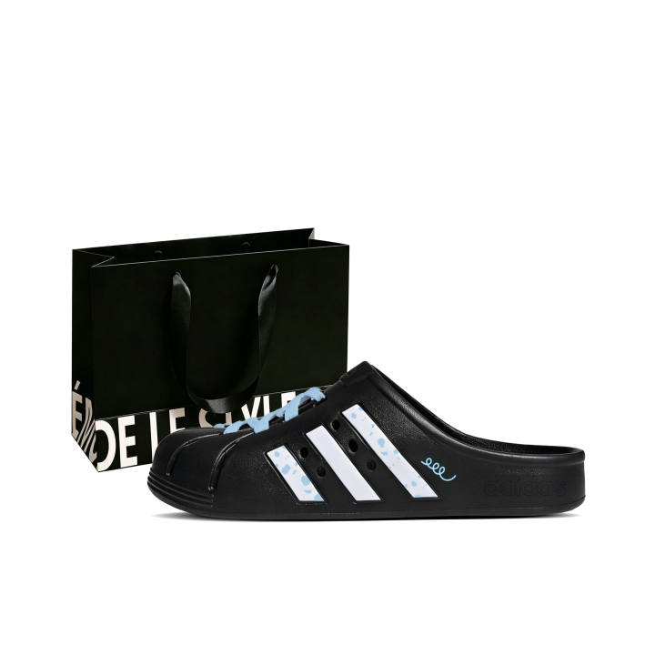 Adidas Adidas ADILETTE CLOGS Sky Blue Clogs Unisex Black