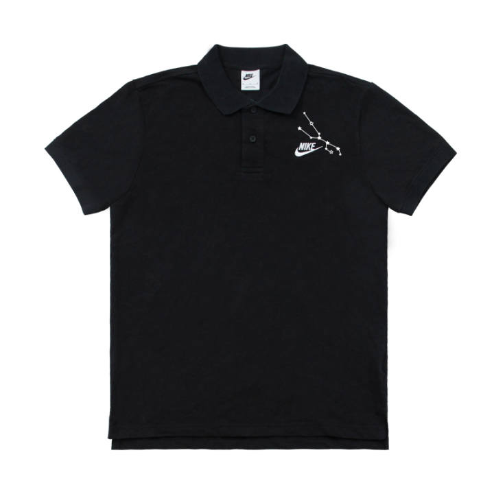 Nike Nike Sportswear T Shirts Unisex Black Lapel Straight Fit