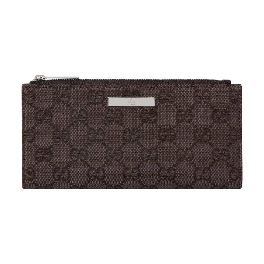 GUCCI GG Canvas Wallet Women's Dark Brown
