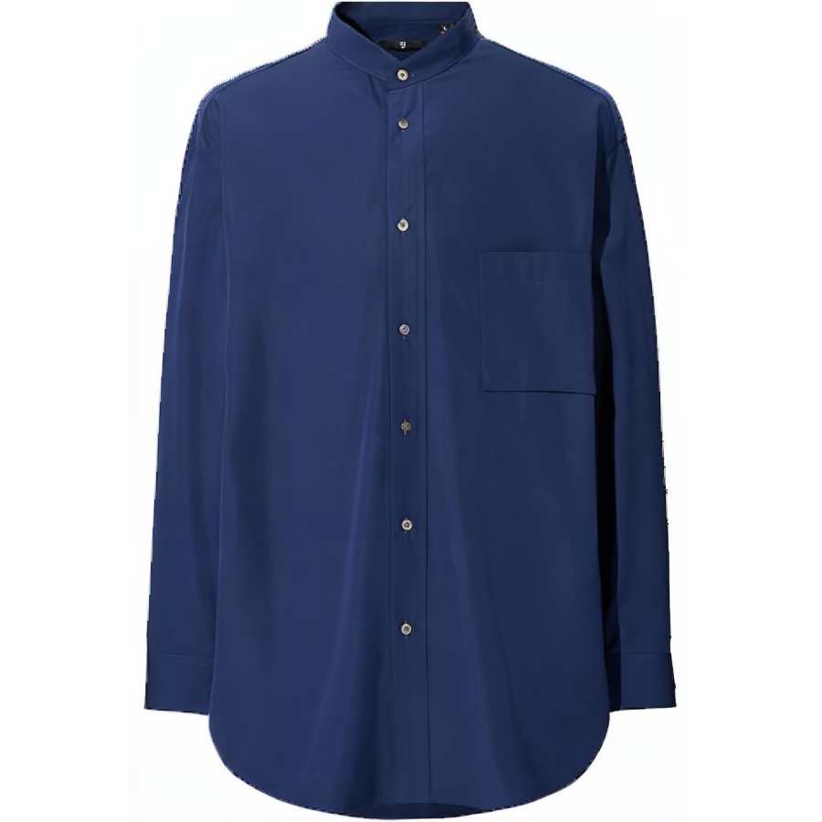 UNIQLO X JIL SANDER Jil Sander Shirts Men's Blue Stand Collar Moderate Shirt