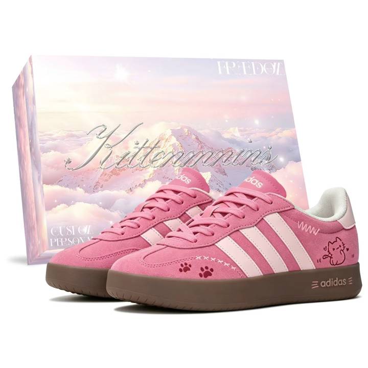 Adidas Adidas BARREDA Abrasion Resistant Low top German Army Trainers Unisex Pink White