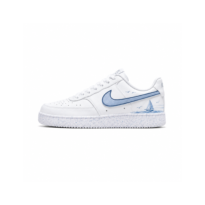 Nike Nike Court Vision 1 Summer Sea Breeze Leather Slip Resistant Abrasion Resistant Low top Skateboard Shoes Unisex