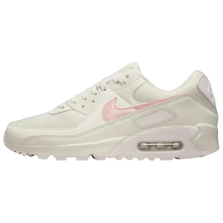 Nike Nike Air Max 90 Breathable Running Shoes Women's Beige White Pink