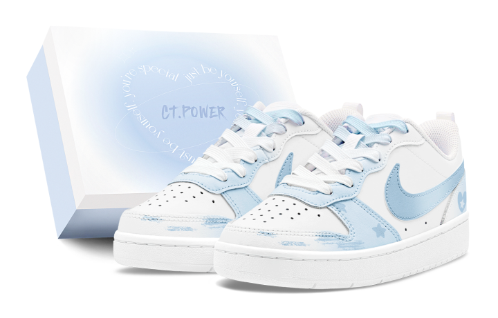 Nike Nike Court Borough Skateboard Shoes Women's Low Top White/Blue