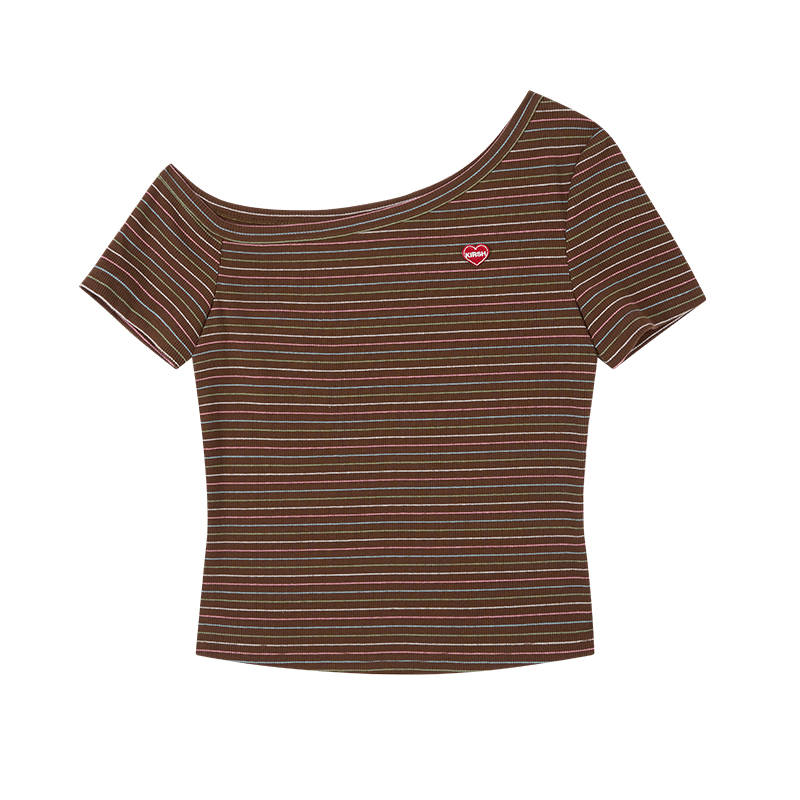 Kirsh T Shirts Women's Asymmetrical Shoulder Thin Nipped In Waist