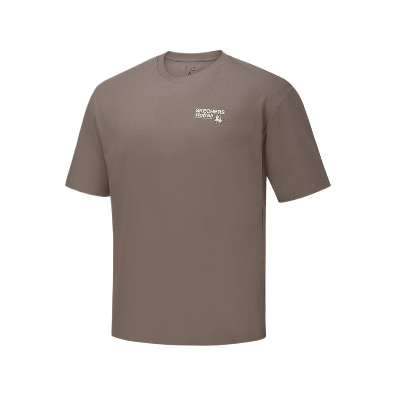 Skechers T Shirts Unisex Iron Brown 05QR Crew Neck Moderate