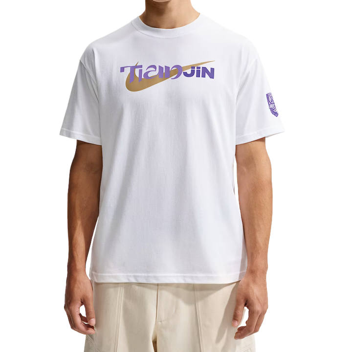 Nike Nike Tianjin's Tiger Soccer Jerseys Men's White/Space Purple/Metallic Crew Neck Moderate