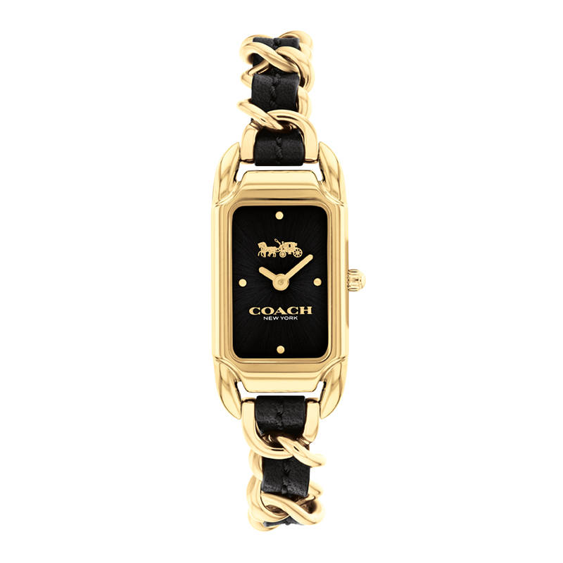 COACH Cadie European And American Watches Classic Small Sugar Cube Quartz Movement Black Dial Women's Watch