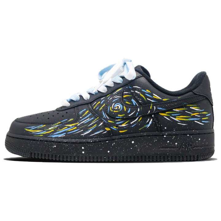 Nike Nike Air Force 1 Skateboard Shoes Unisex Low Top Black Blue Yellow White
