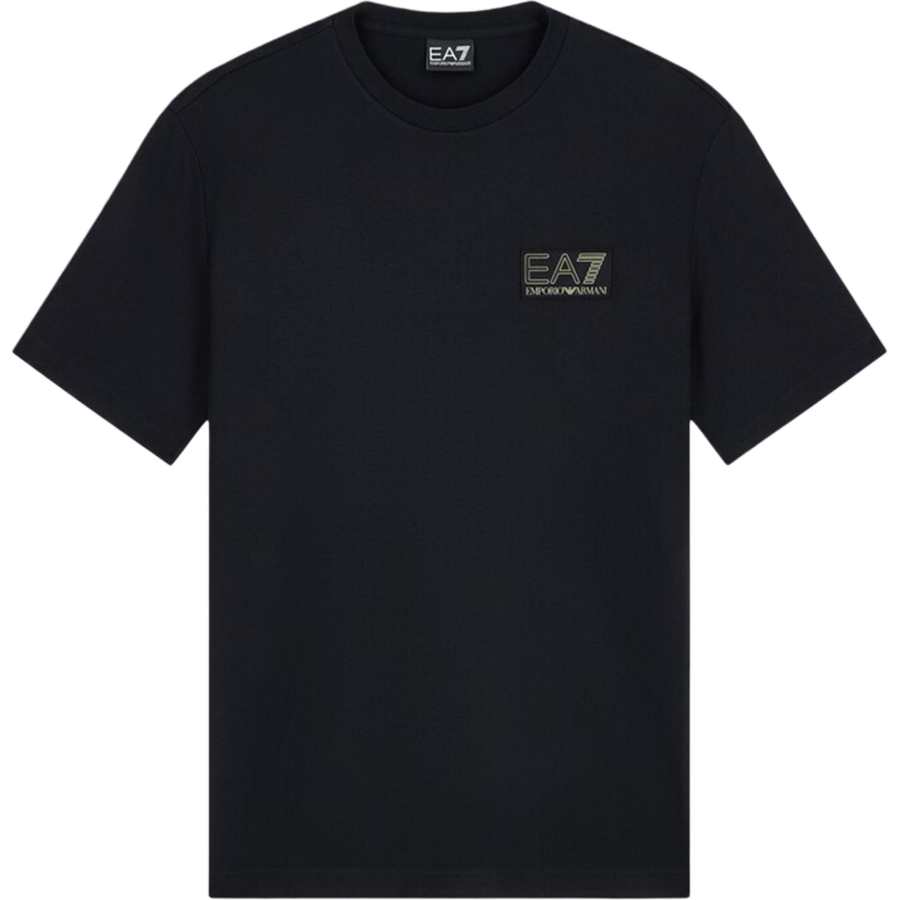 EMPORIO ARMANI EA7 T Shirts Men's Black Crew Neck Moderate Straight Fit