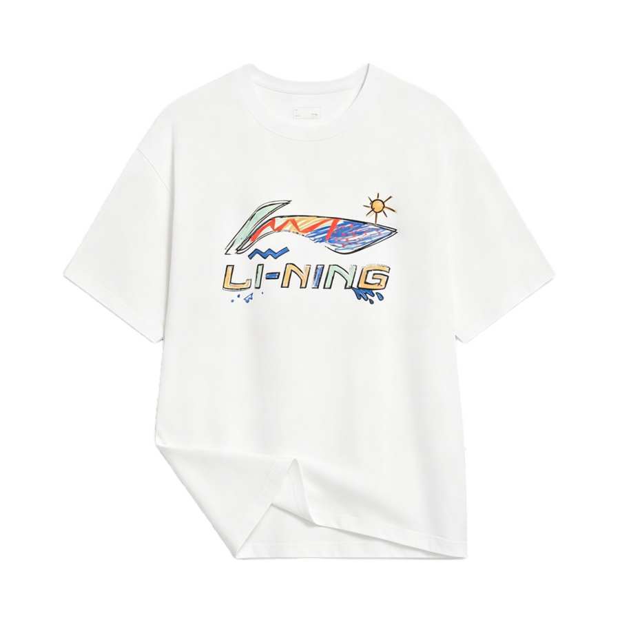 Li-Ning Li Ning T Shirts Men's Standard White Crew Neck