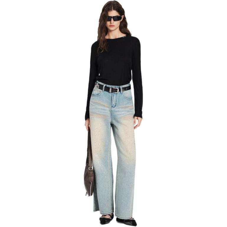 PINKO Jeans Women's Light Green Moderate Straight Fit Pants