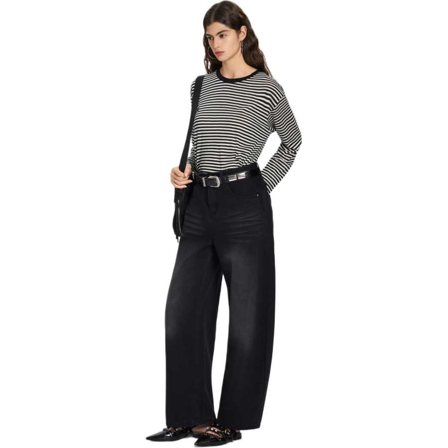 PINKO Jeans Women's Black Moderate Wide Leg Pants