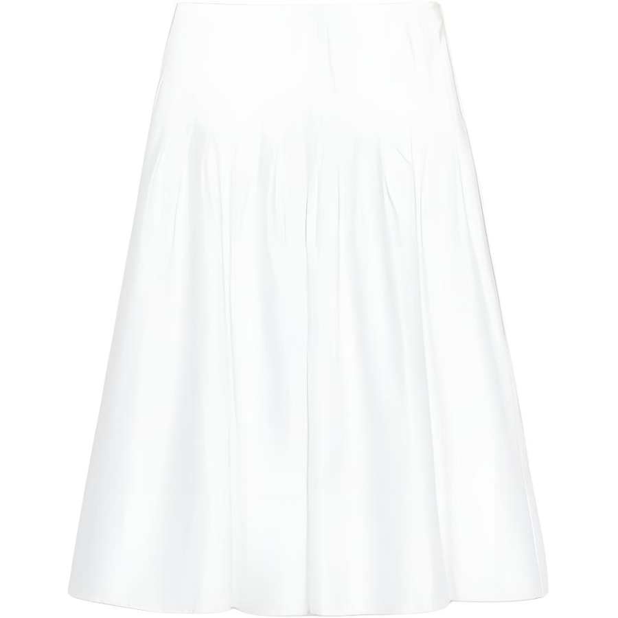 ZARA Casual Long Skirts Women's White Moderate A Line Skirt