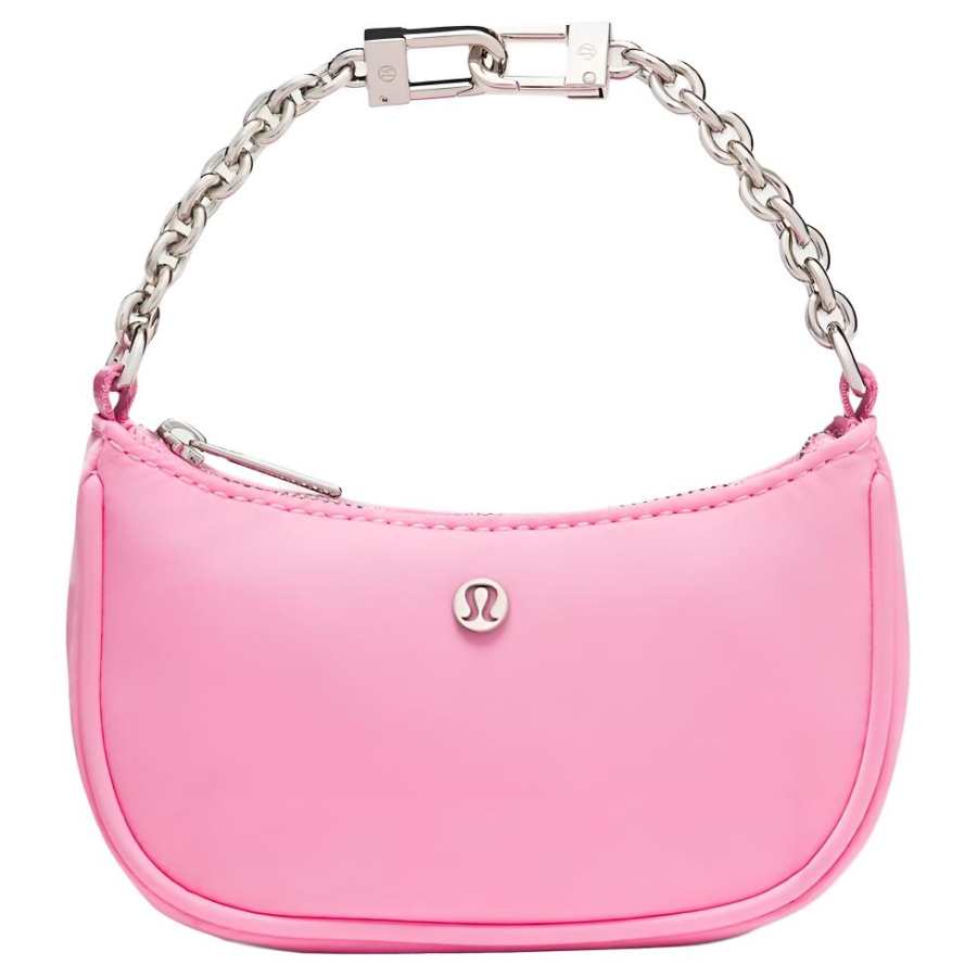 Lululemon City Essentials Nylon Handbag Women's Candy Pink & Silver