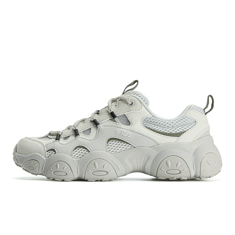 FILA FLUID 7 Slip Resistant, Breathable, Lightweight, Height Increasing Low top Chunky Sneakers Men's Gray White