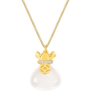 MOLADY Chalcedony Natural Jade Necklace Exquisite Box Women's