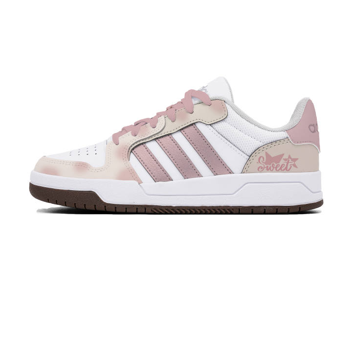 Adidas Adidas ENTRAP Skateboard Shoes Unisex Low Top White, Pink, Apricot