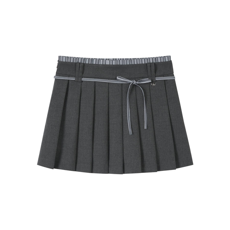 Kirsh Casual Short Skirts Women's Gray Moderate Short Skirt Pleated Skirt