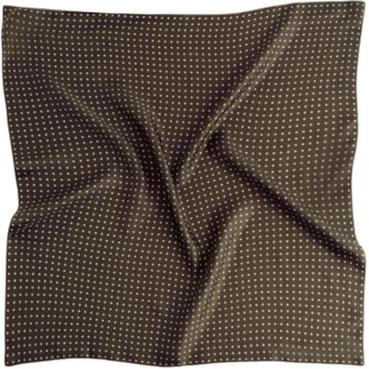 COS Polka Dot Mulberry Silk Scarves Unisex Brown/Khaki