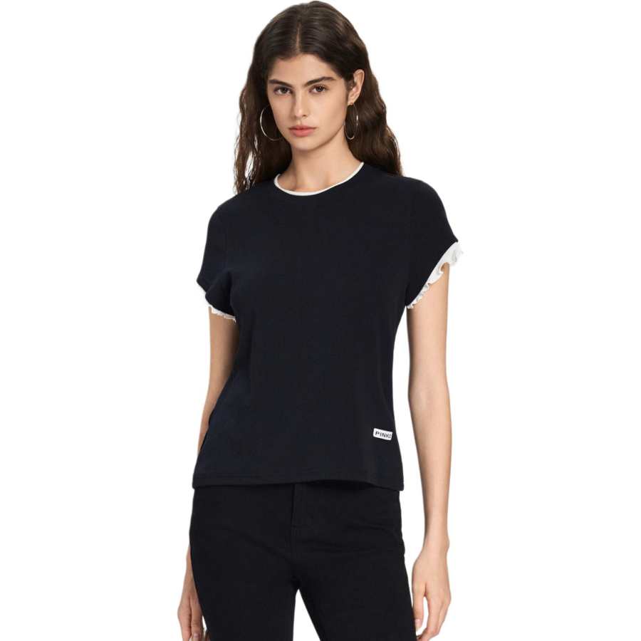 PINKO Ruffle Sleeve T Shirt Women's