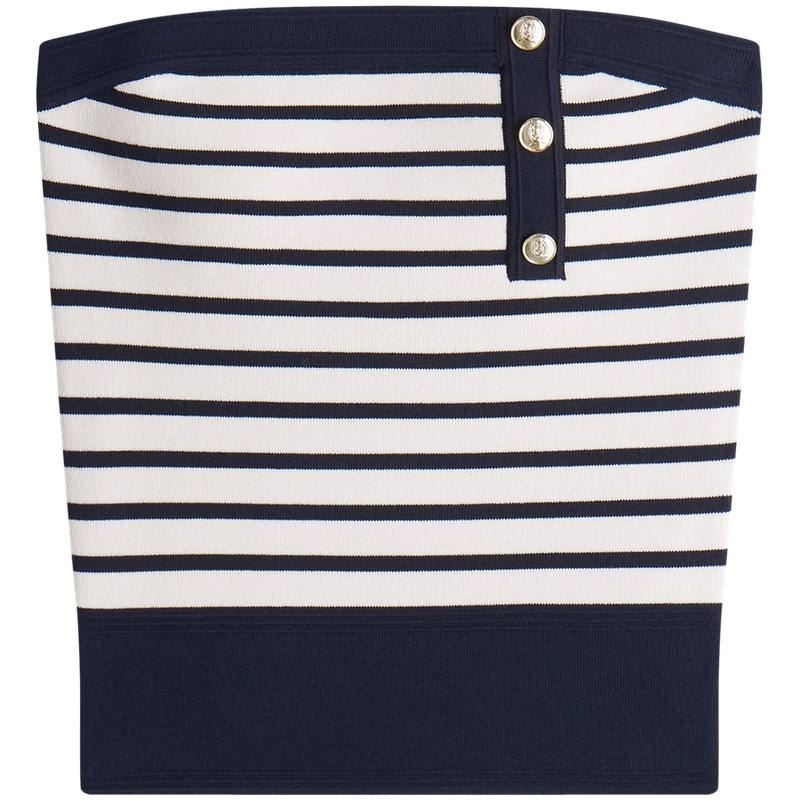 Tommy Hilfiger Tank Tops Women's Navy Blue White Stripes 0A7 Strapless Top Moderate Other