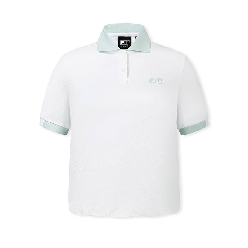 FILA Golf Polo Shirts Women's Jade White Polo Collar Moderate Straight Fit