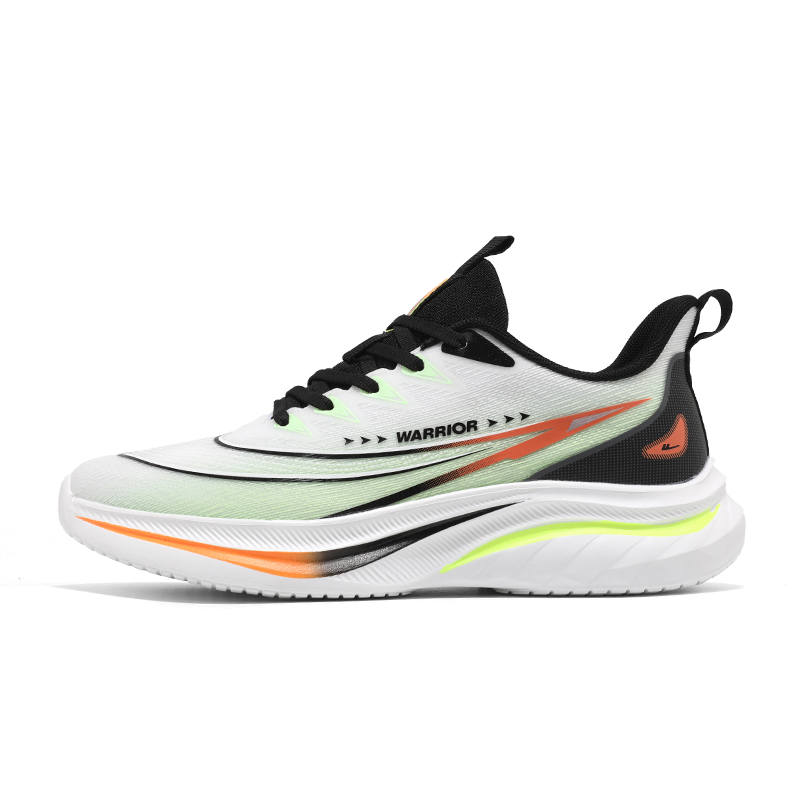 WARRIOR Running Shoes Unisex Low Top White Green Black Orange, Black Gray, White Green Purple