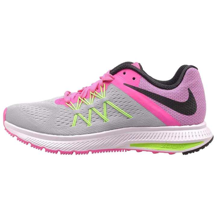 Nike Nike Zoom Winflo 3 Breathable Lightweight Running Shoes Women's Gray Pink Black