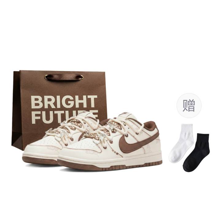 Nike Nike Dunk Skateboard Shoes Women's Low Top White Brown
