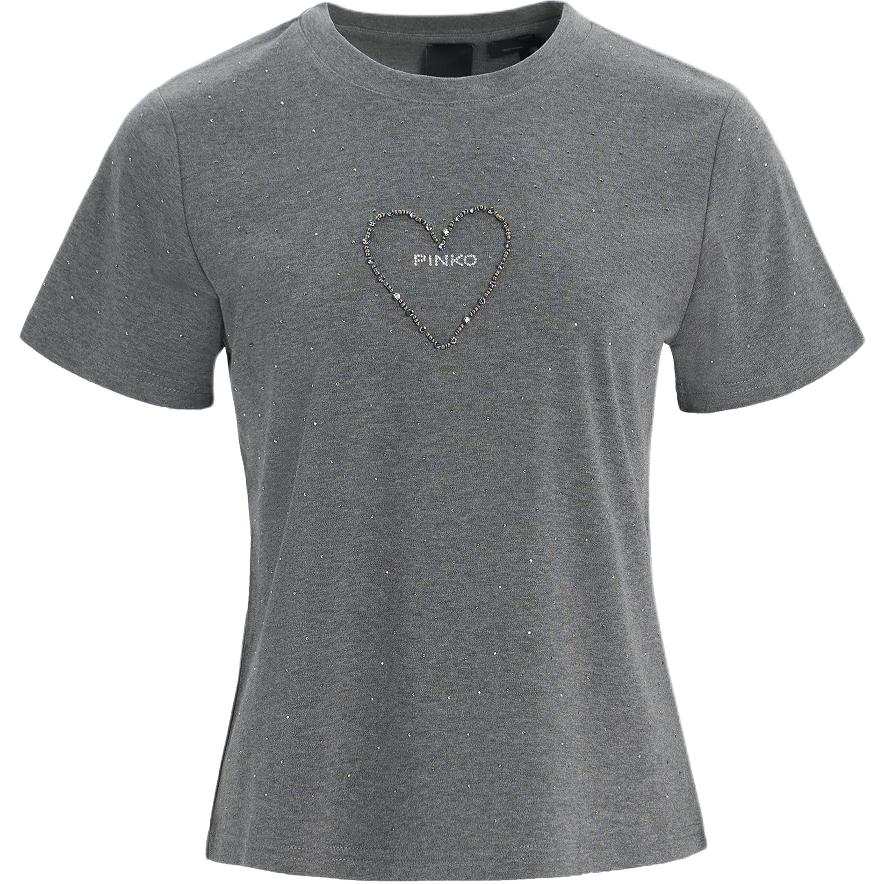 PINKO T Shirts Women's Gray Crew Neck Moderate Straight Fit