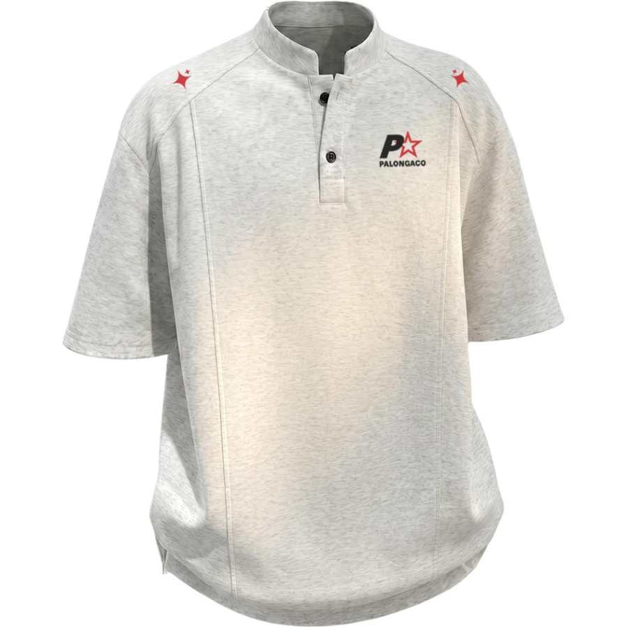 PAL ONGACO Polo Shirts Unisex Henry Collar Moderate Straight Fit