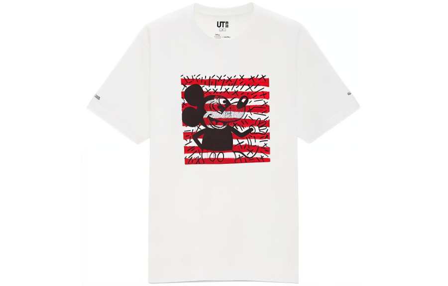 UNIQLO X Keith T Shirts Unisex White Crew Neck Moderate