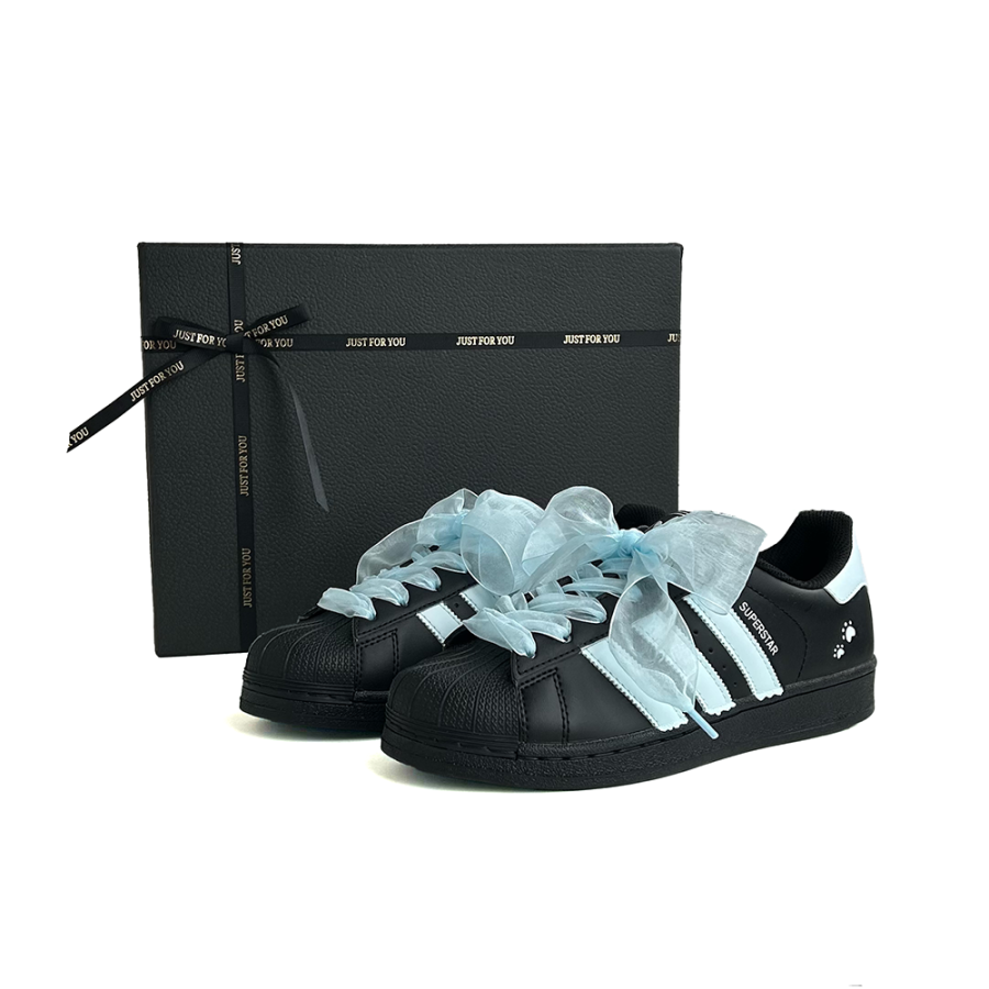 Adidas Originals Superstar 2 Skateboard Shoes Unisex Low Top Milk Blue/Black