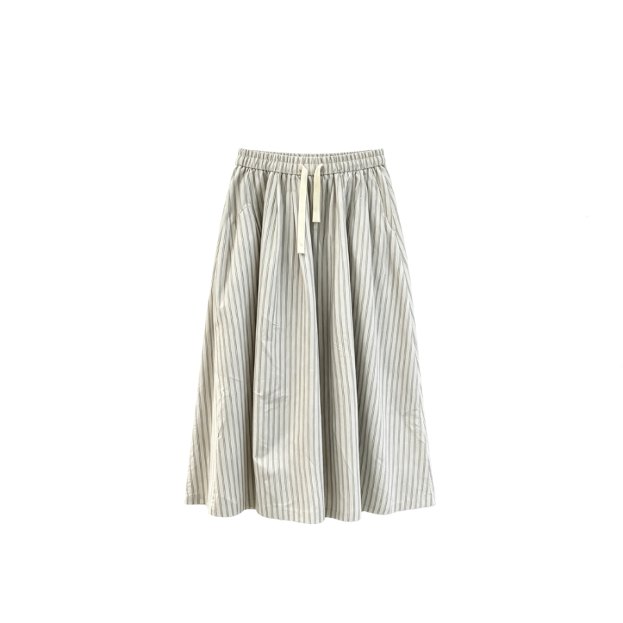 CPAURA Casual Long Skirts Women's Beige Gray Blue Thin Midi Skirt Puffy Skirt