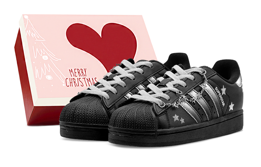 Adidas Originals Superstar 2 Skateboard Shoes Unisex Low Top Black/Silver