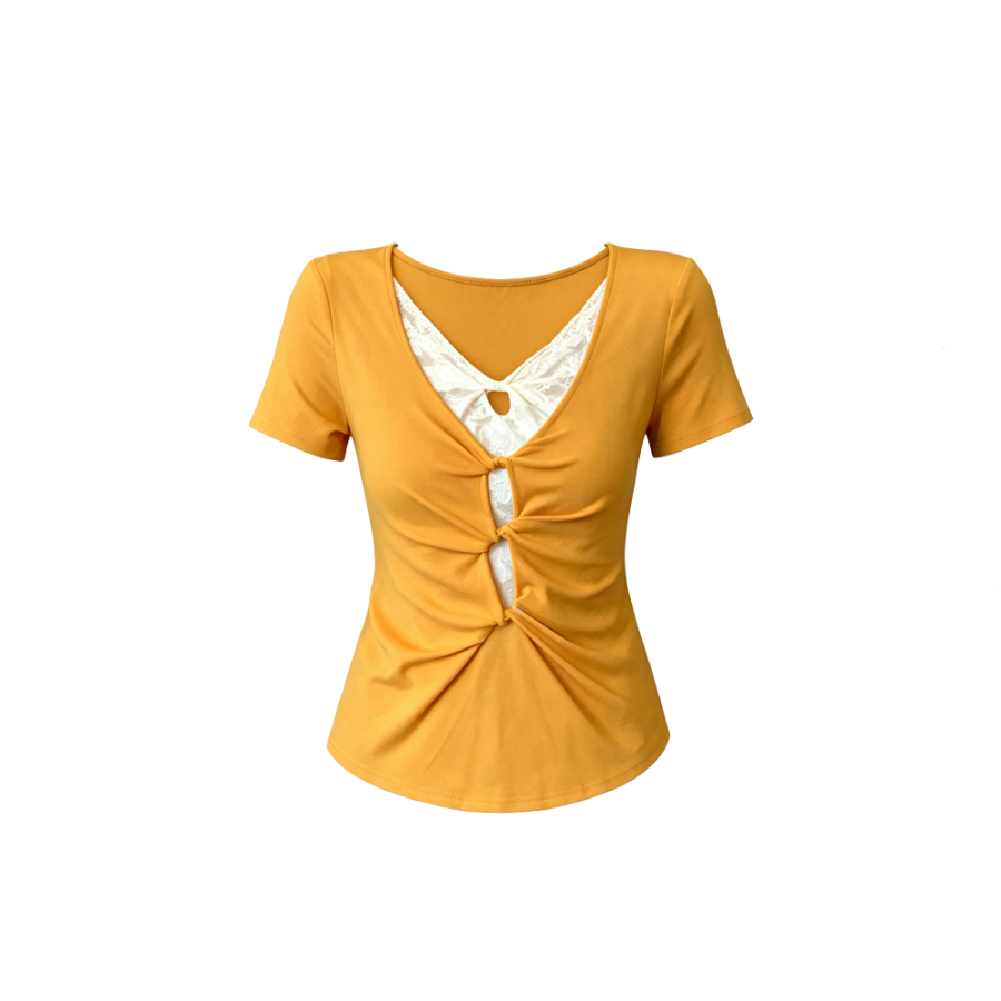 CPAURA T Shirts Women's V Neck Moderate Nipped In Waist