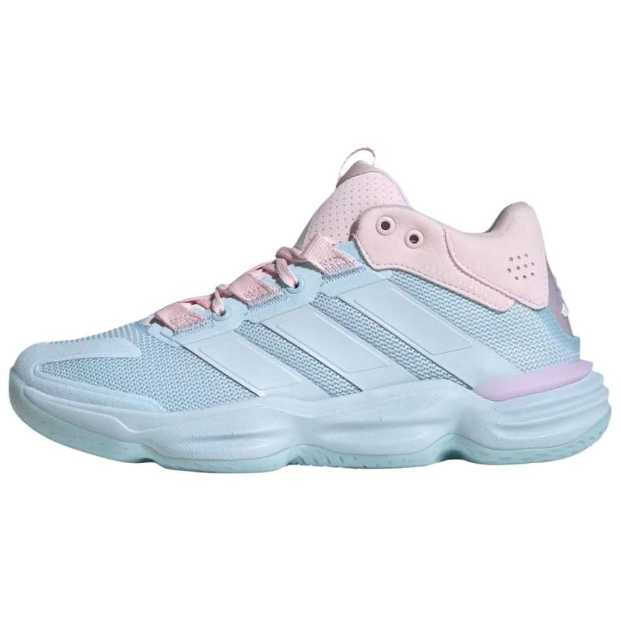 Adidas Adidas COURT STABIL Abrasion Resistant Breathable Support Mid top Volleyball Shoes Women's Blue Pink