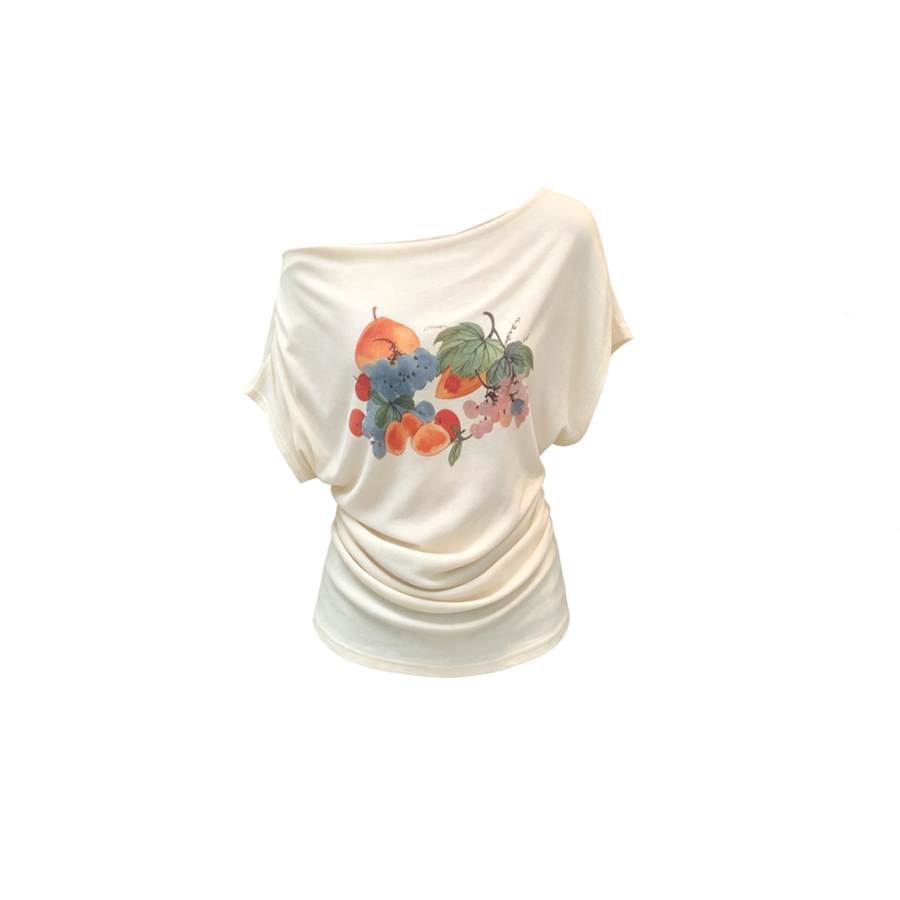 CPAURA T Shirts Women's Off The Shoulder Moderate Nipped In Waist