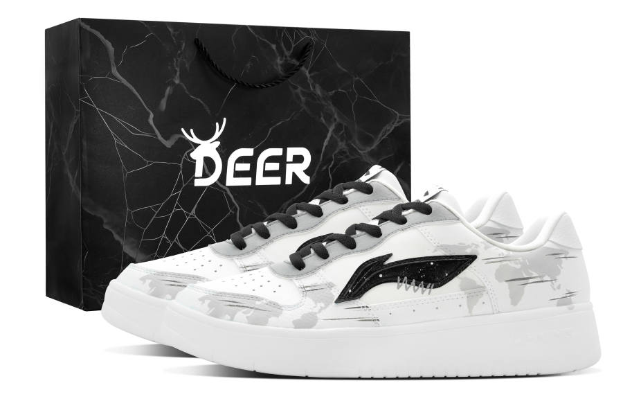 Li-Ning Li Ning Floating Boat Abrasion Resistant Lightweight Low top Skateboard Shoes Men's Black White Gray
