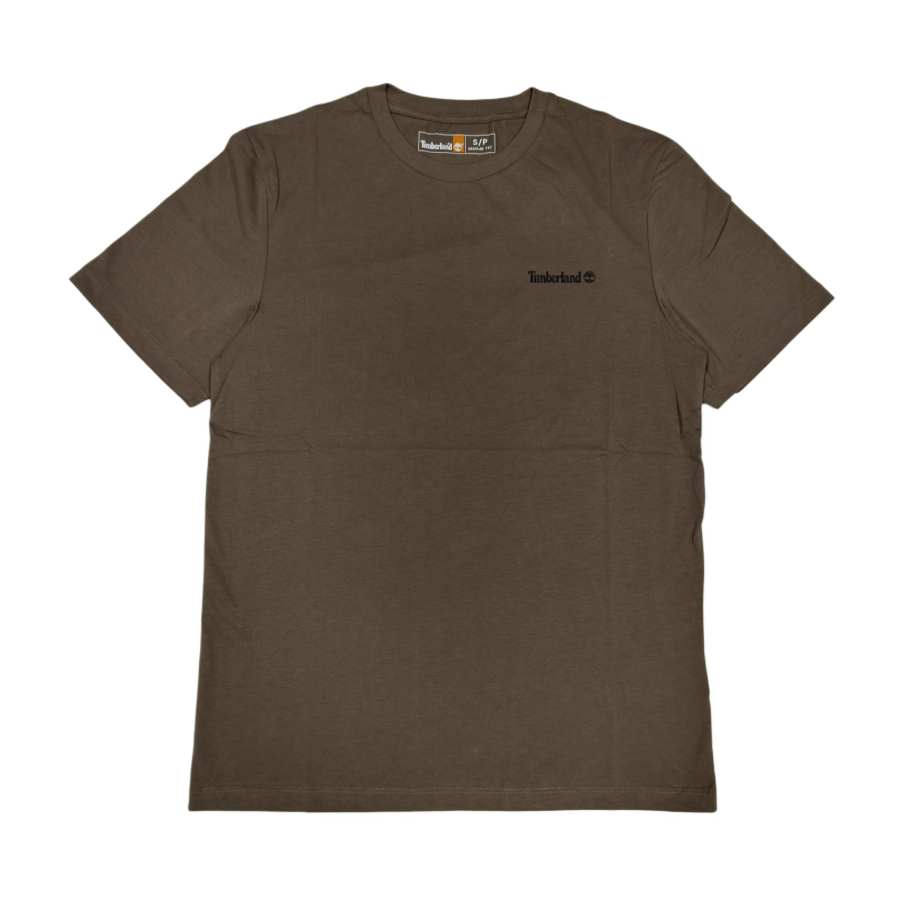 Timberland T Shirts Men's Olive Crew Neck Moderate