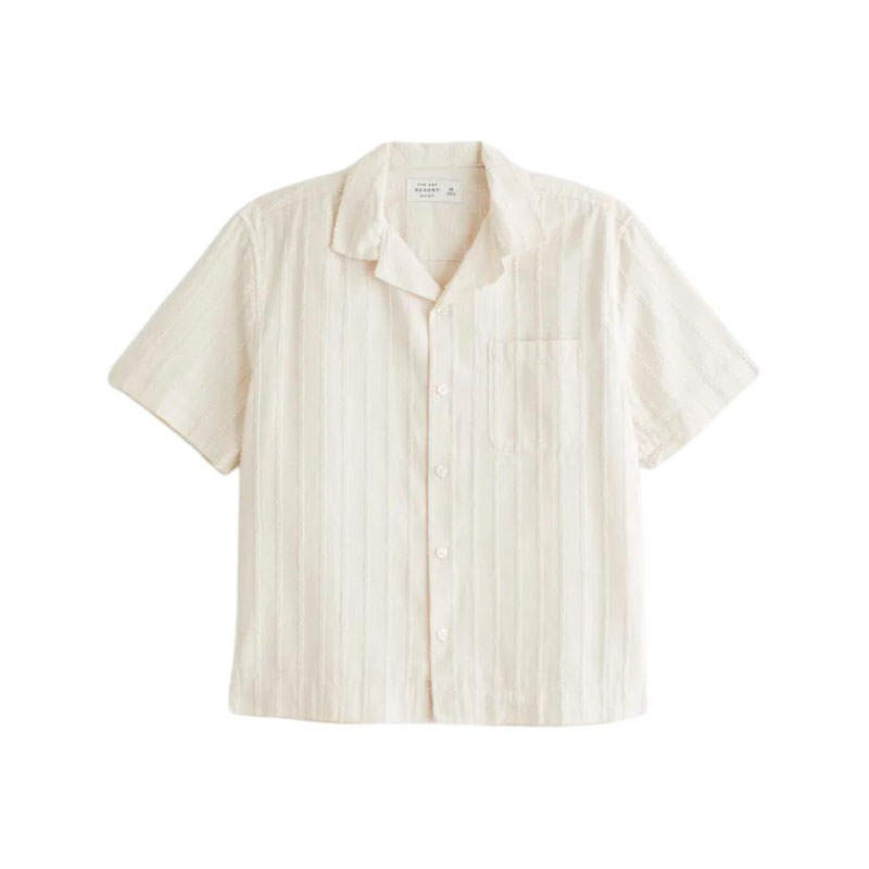 Abercrombie&Fitch Shirts Men's Cream Lapel Moderate
