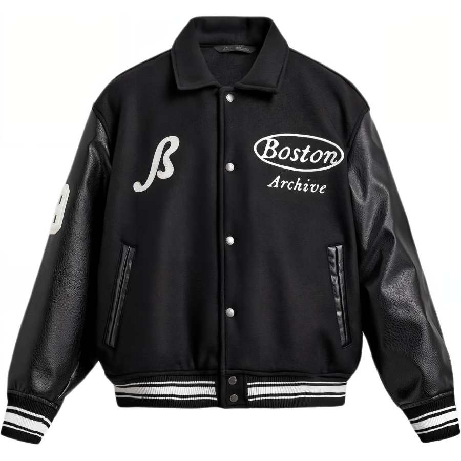 ZARA ZARA Puffer Jackets Men's Black Lapel Moderate