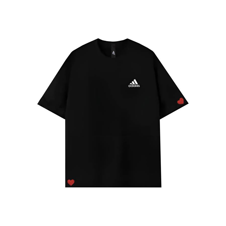 Adidas Adidas MUST HAVES T Shirts Unisex Black Heart To Heart Crew Neck Moderate